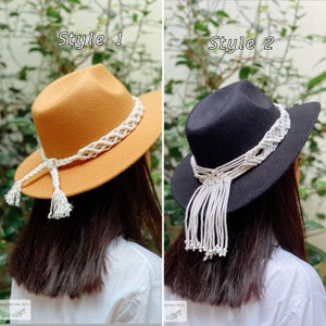 Boho Macrame Hat Bands, Handmade Hat Bands, Hat Accessories, Hatband ...