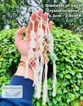 Custom Crystal Car Charm, Car Accessory For Woman, Crystal Car Accessory, Lucky Charm, Macrame Crystal Car Hanger, Rear View Car Decor