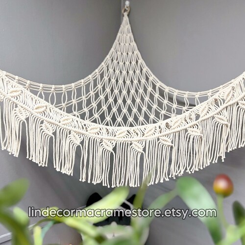Macrame Stuffed Animal Hammock, Boho Nursery Decor
