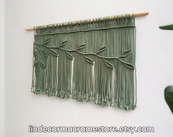 Leaf Macrame Window Curtain: Boho Valance, Headboard Decor