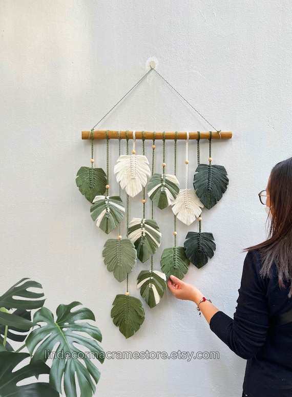 Monstera Makramee Wandbehang, grnes Blatt Dekor, Housewarming Geschenk -  Etsy Schweiz