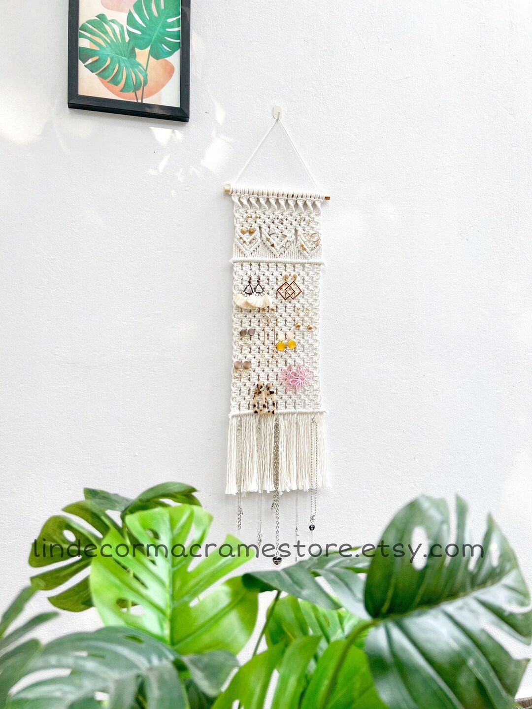 Macrame Jewelry Holder, Handmade Jewelry Display, Boho Earring