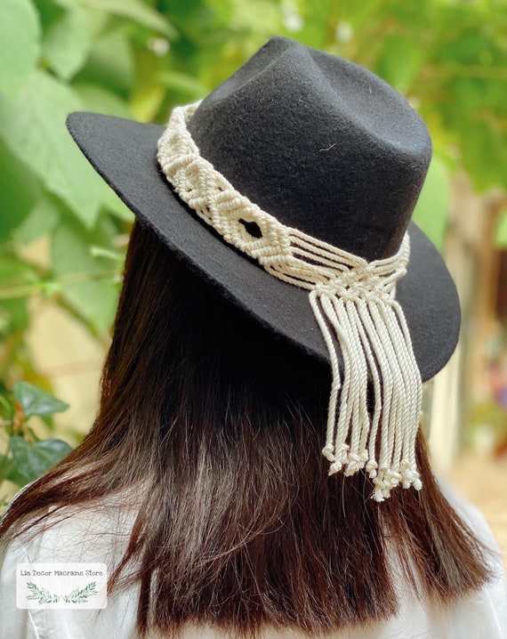 Bandes de chapeau en macramé, bande de chapeau pour femmes