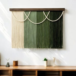 Large Macrame Yarn Wall Hanging, Macrame Wall Hanging, Modern Living Room Decor, Fibe Wall Art, Farmhouse Decoration, Housewarming Gift