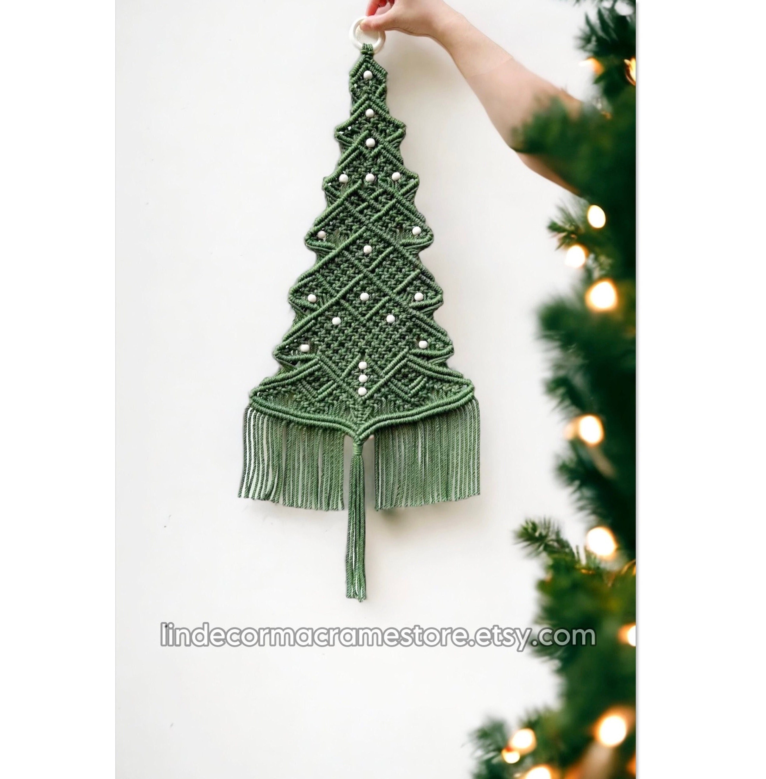 Kit Fai-Da-Te Albero Di Natale In Macramè – 2 Pezzi, Stile Bohémien, Pendente Da Parete In Cotone, Progetto Creativo Per Adulti E Bambini - 4