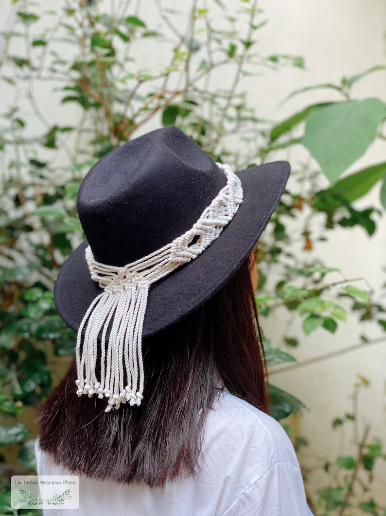 Macrame Hat Bands Womens Hat Band Boho Hat Accessories - Etsy