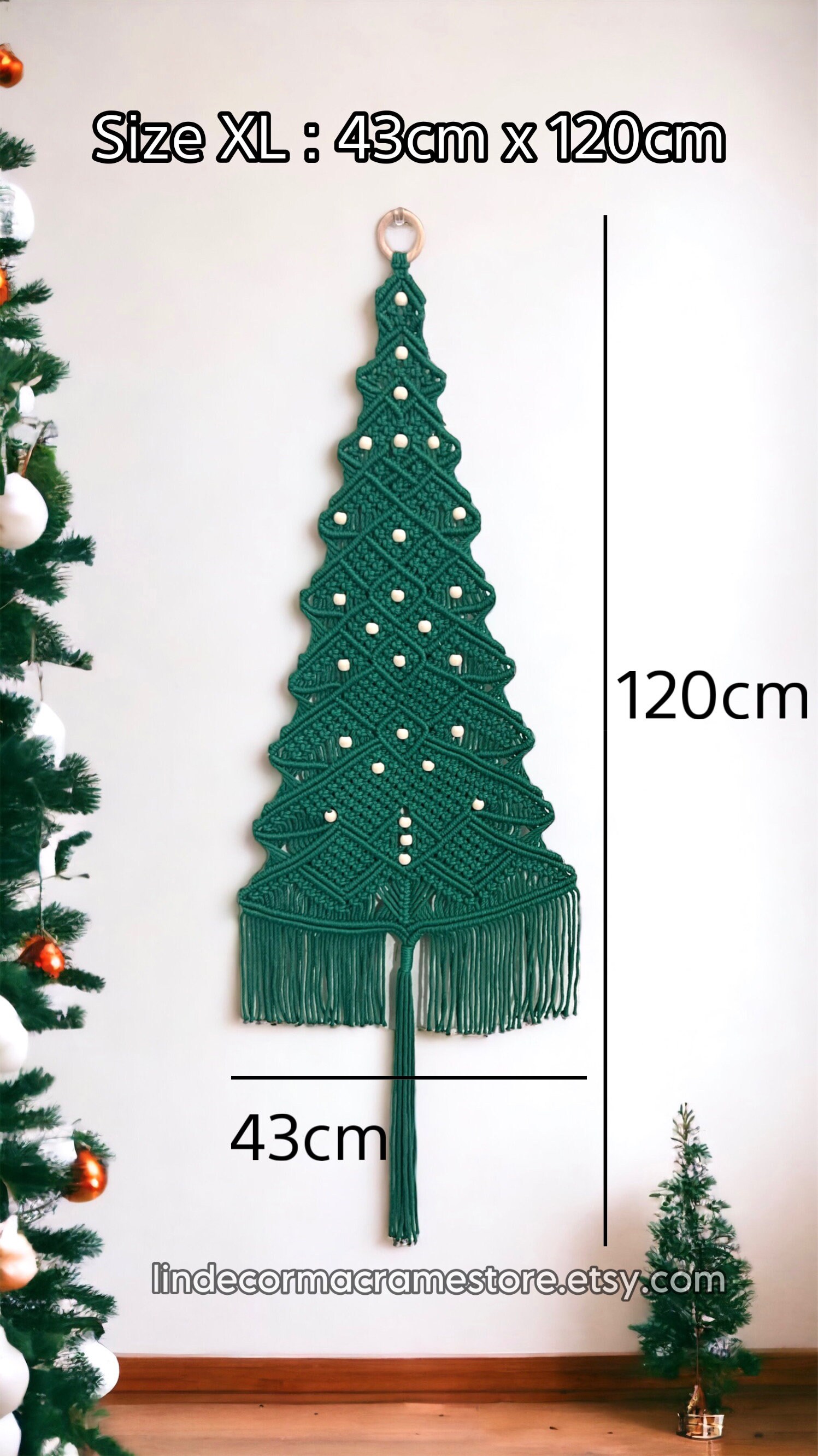 Decorazioni natalizie in macramè da appendere alla parete: set di decorazioni natalizie in stile bohémien - Italia
