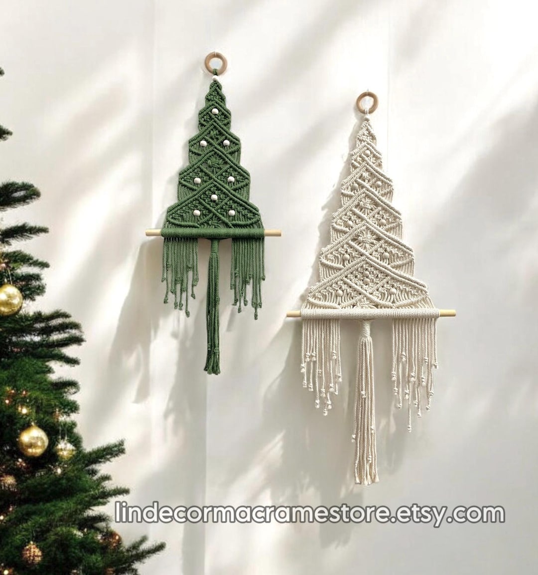 Macrame Christmas Tree Wall Hanging: Boho Holiday Decor - Etsy