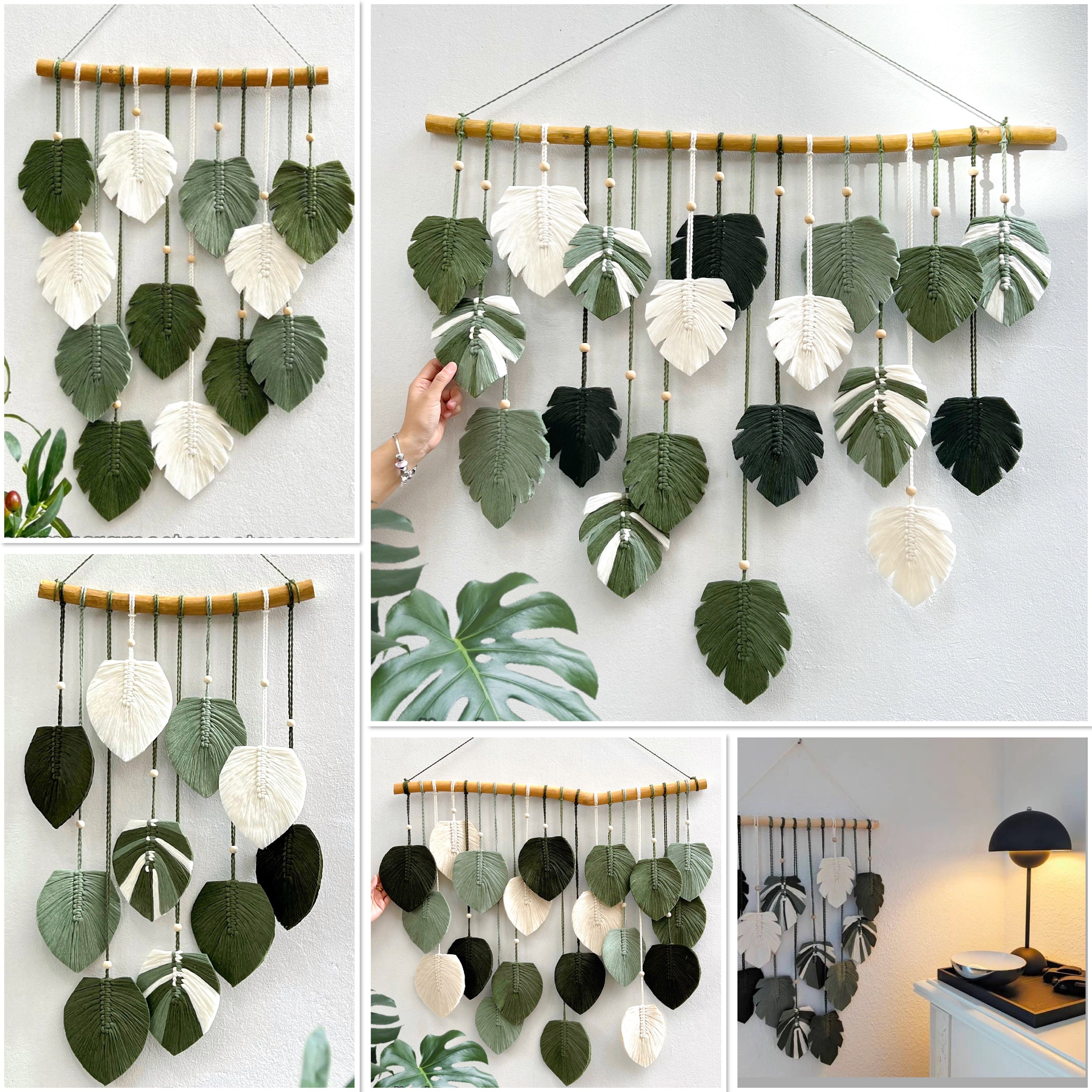Decorazione da parete con foglie in macramè: decorazione boho per la cameretta dei bambini, 60x20 pollici - Italia
