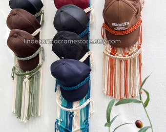 Cintre Mural En Macramé Tissé à La Main Pour Chapeau De Porte Et