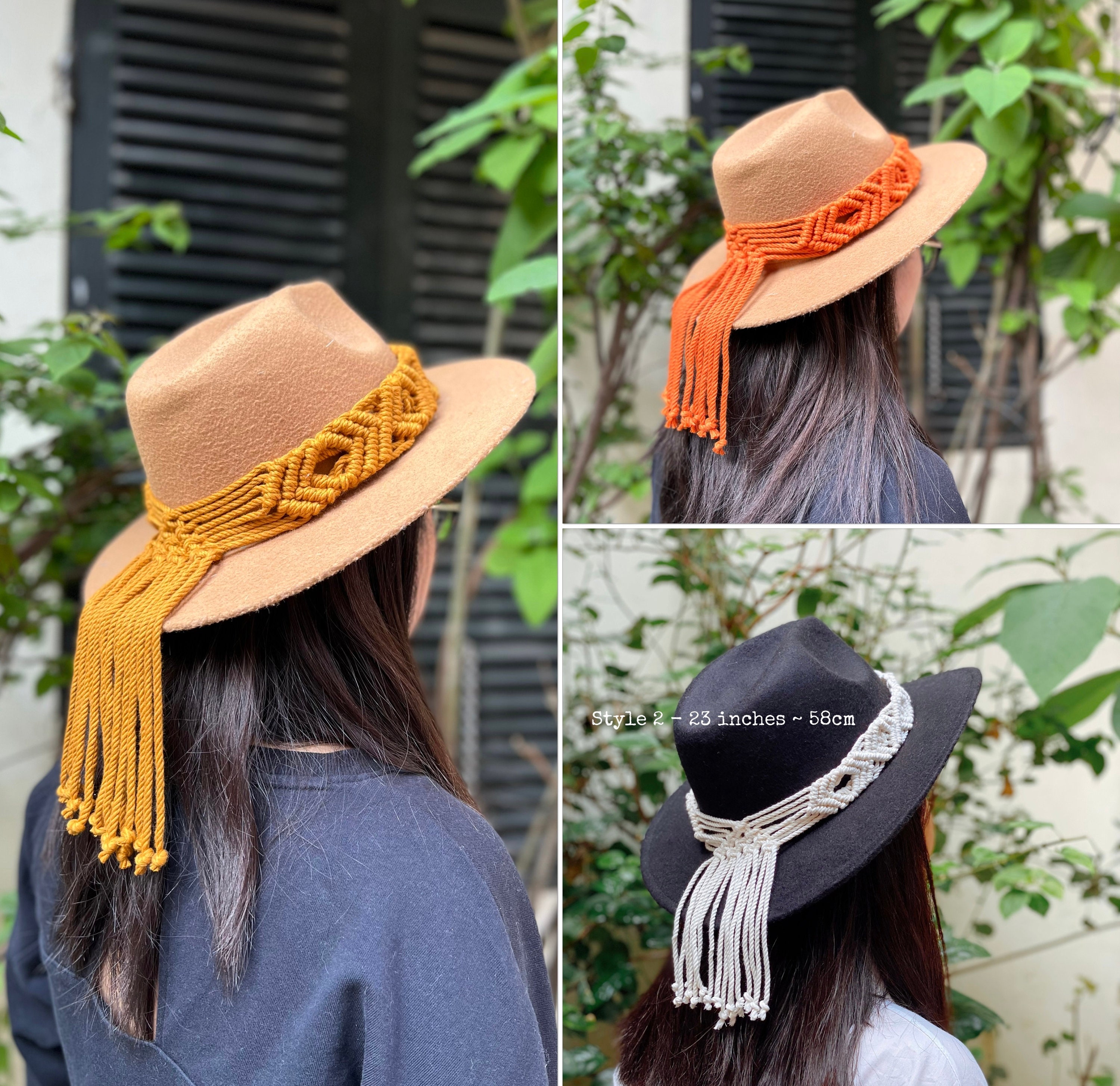 Boho Macrame Hat Bands, Handmade Hat Bands, Hat Accessories, Hatband for Women, Festival Accessory, Unique Gift for Her, Gift for Hat Lover