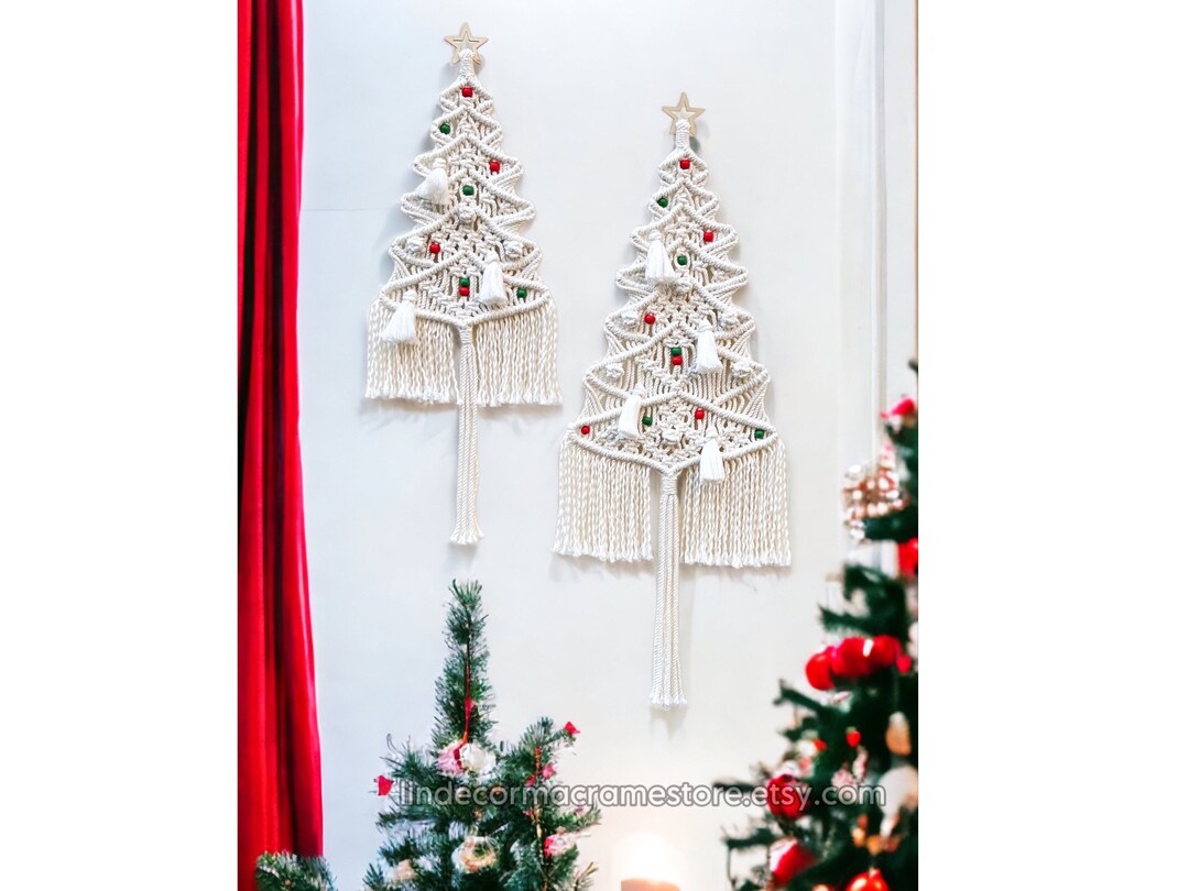 Macrame Christmas Tree Wall Hanging: Boho Holiday Decor - Etsy