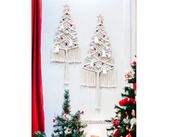 Makramee-Weihnachtsbaum-Wandbehang: Boho Feiertags-Dekor