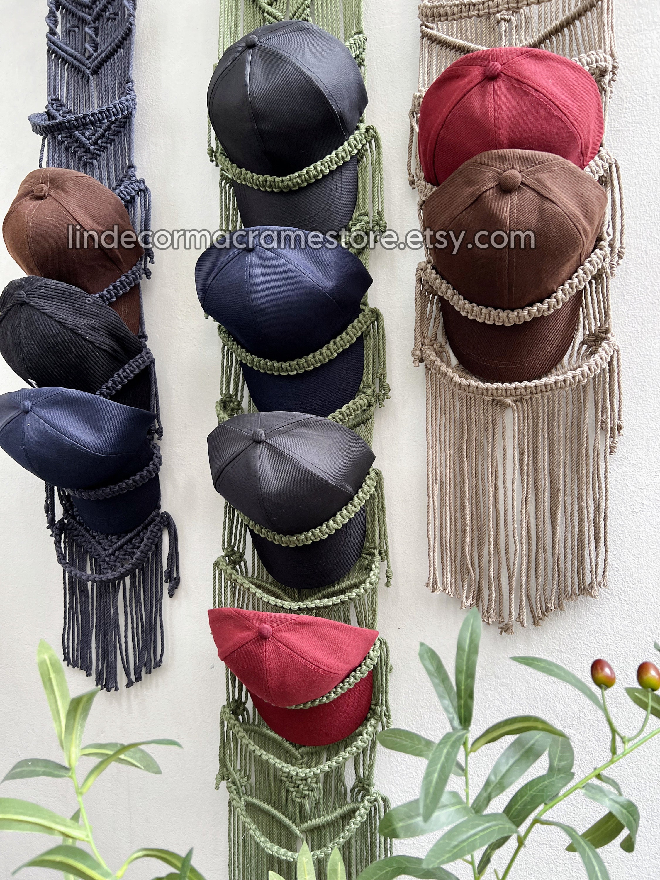 Jane Beauties Macrame Over The Door Boho Baseball Hat Rack