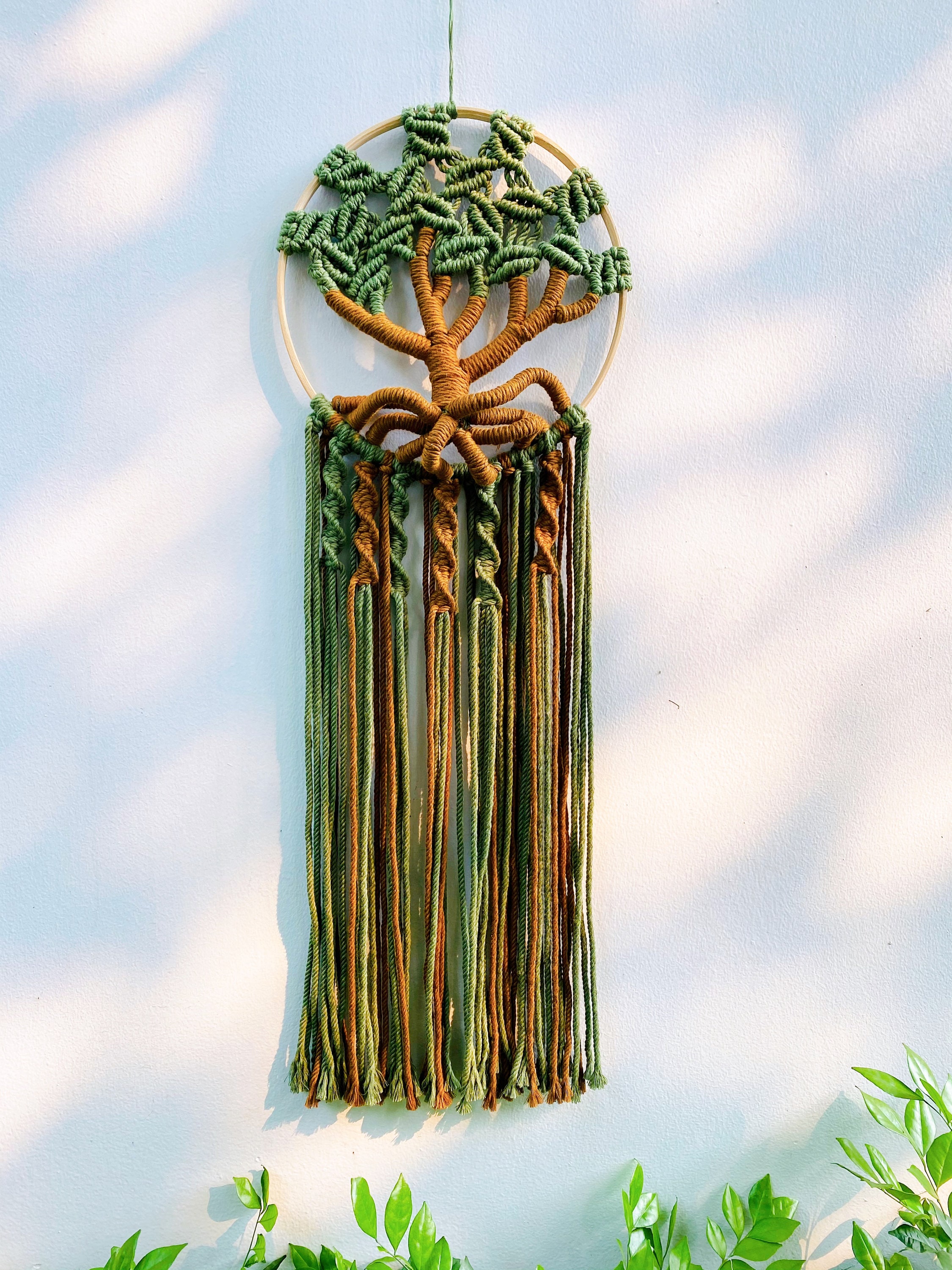 Handgemaakte Dromenvanger | Dreamcatcher | Macramé | Kralen | 25cm Bij 70cm Hoogwaardige Kwaliteit