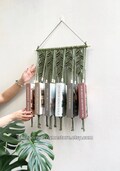 Macrame Leaf Hanging Bookshelf, Boho Book Storage Organizer