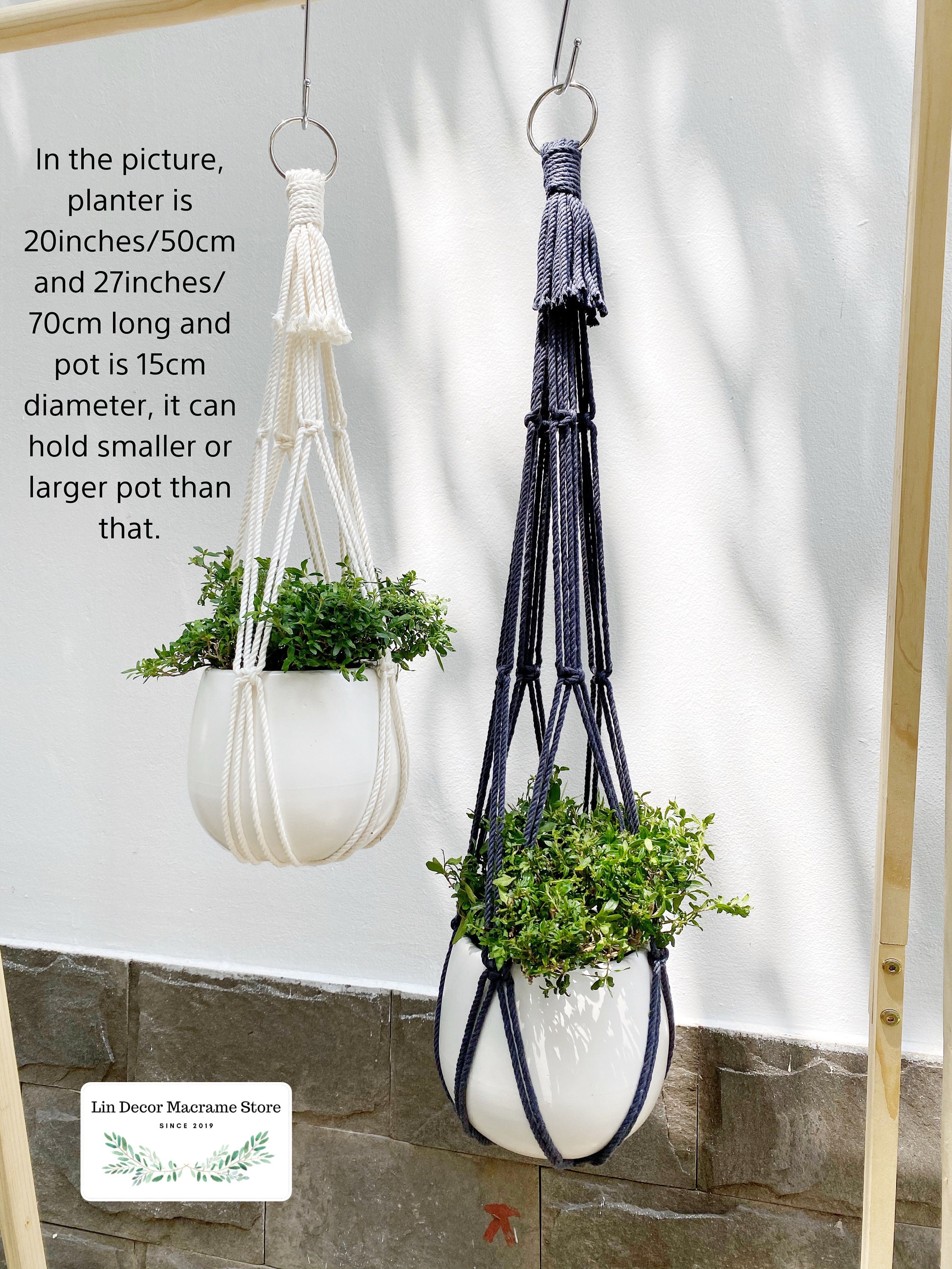 Hängender Übertopf Aus Metall & Holz – Boho-Pflanzenaufhänger Für Zimmerpflanzen, Decke & Wand, Inkl. Seil (62 Cm)