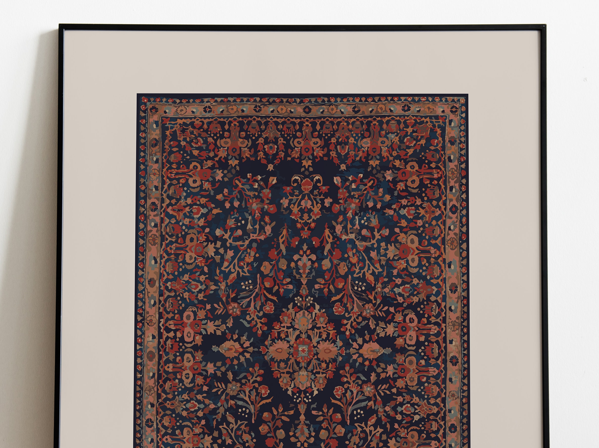 Persian Rug Simple / Dark Colours Art Print Printable Wall - Etsy