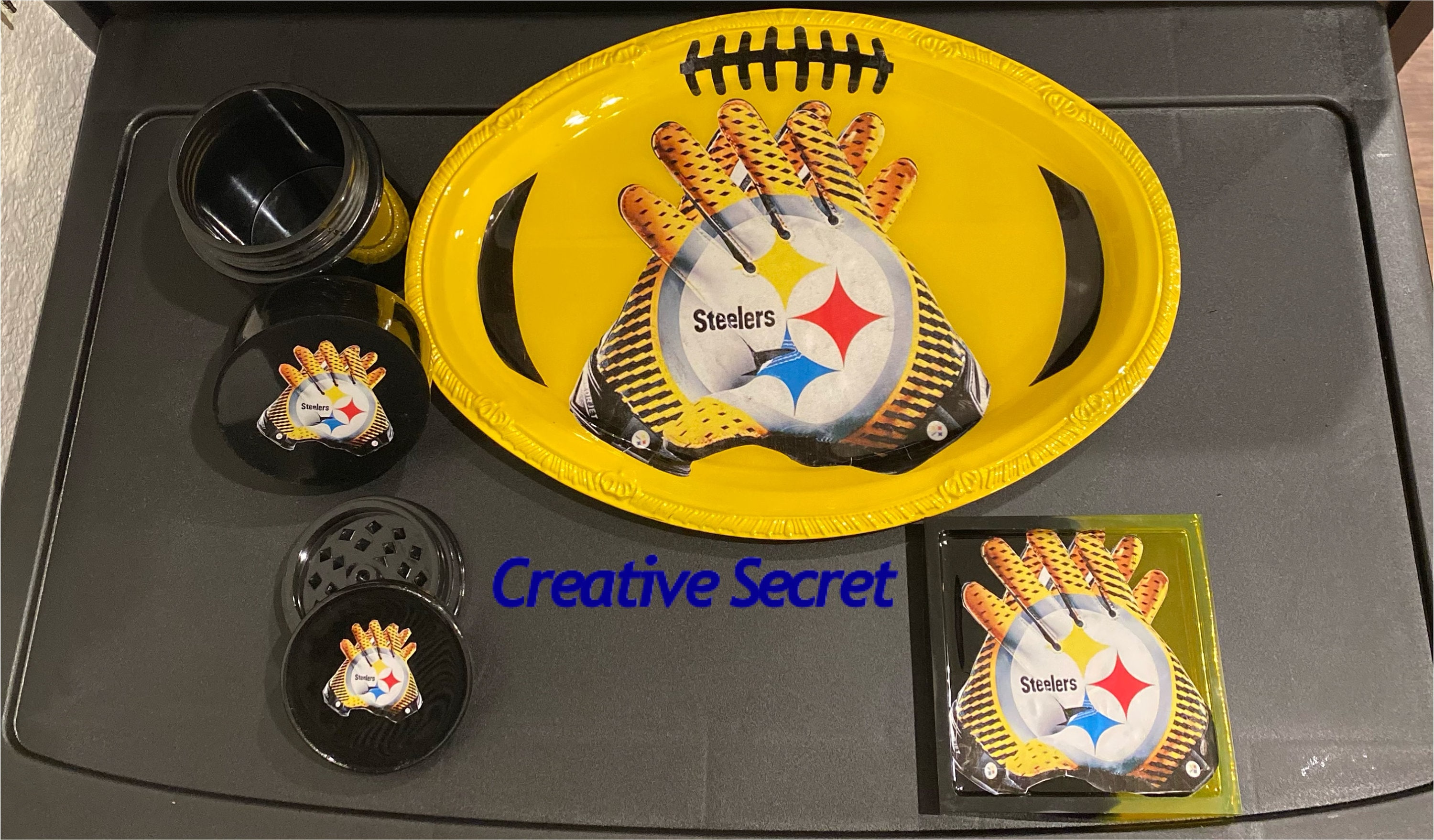 Steelers Rolling Tray Set Etsy