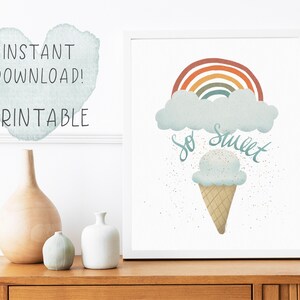 So Sweet With Rainbow Sprinkles Nursery Wall Art Printable