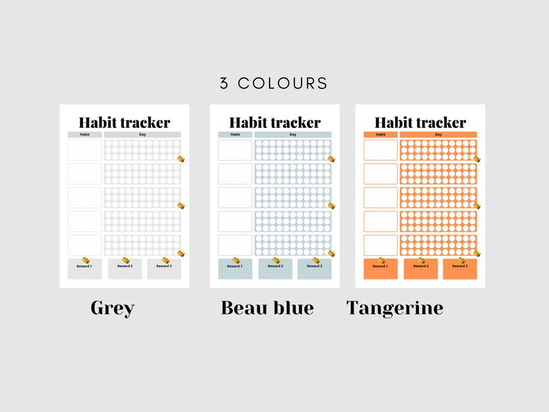 Daily Habit Tracker Printable Vertical Habit Tracker - Etsy