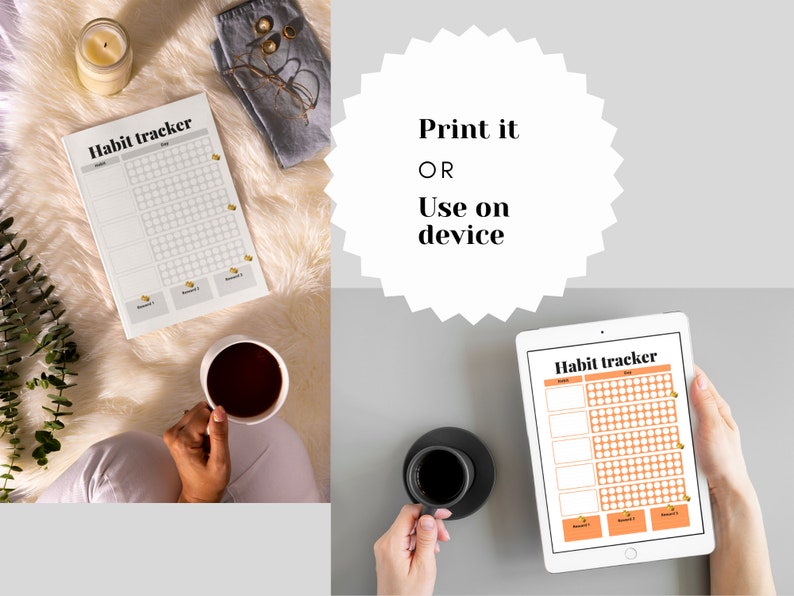 Daily Habit Tracker Printable Vertical Habit Tracker - Etsy
