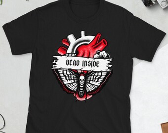 Aesthetic Death Moth Skull T-Shirt - Dark Goth, Dead Inside