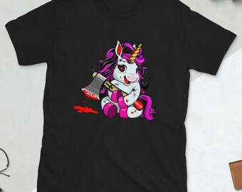 Yami Kawaii Pastel Goth Unicorn Soft Grunge style Horror Halloween Unisex Tshirt