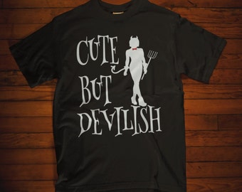 Cute Women Devil Shirt - Cute But Devilish, Funny Gift Idea, cute and creepy outfit Short-Sleeve Unisex T-Shirt