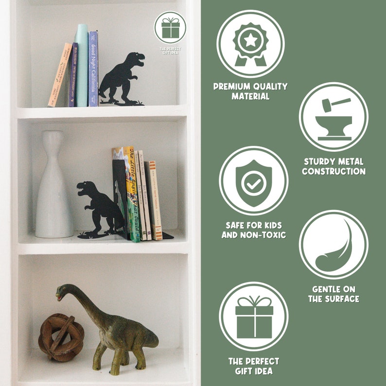 Dinosaurs Trex Metal Bookends 1pair 2pieces Etsy