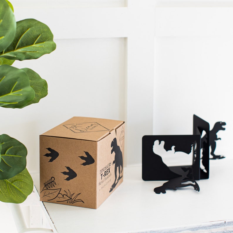 Dinosaurs Trex Metal Bookends 1pair 2pieces Etsy