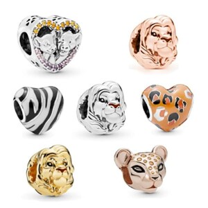 NEW The Lion King Disney Movie Simba Nala Lioness Mufasa Jungle Charms Jewelry Gifts Fits Pandora Bracelets & European Charm Bead Bracelets