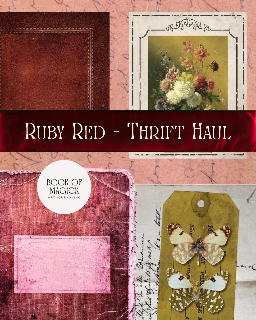Ruby Red Collage Ruby Red Vintage Paper Ephemera | Art Journal Collage (digital Download ...