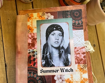 Summer Witch, Junk Journal, Art Journal, Boho Style, Stevie Nicks, Travel Journal, Blank Pages, Sunrise Colors, Spell Book, Nature Journal