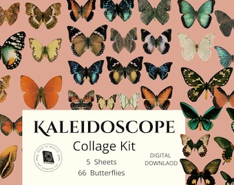 Butterfly Collage Kit: Art Journal & Scrapbook Ephemera (Digital Download)