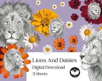 Lions And Daisies Collage Kit