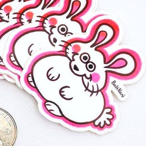 Curtis the Unassuming Rabbit Sticker 2" x 2.2" | Vinyl Die Cut | Scratch proof | Water resistant