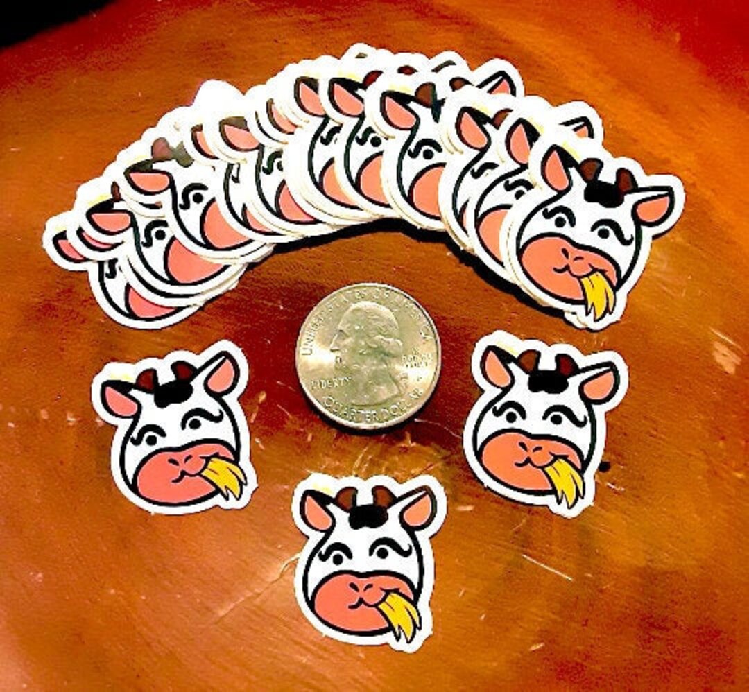 Cute Cow Sticker, Mini Farm Animal Vinyl Die Cut, Water Resistant ...