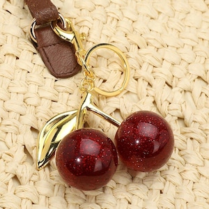 Cherry Keychain • Cherry Bag Charm • Belt Bag Charm • Bag Charm • Bag Tassel • Purse Charm • Belt Bag Accessory • Cherry Charm