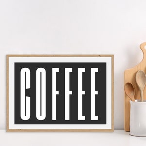 Coffee Typography Print | Statement Print, Bold Print, Espresso Print, Colourful Wall Art, Retro Print, Vintage Style, Boho Print, Coffee