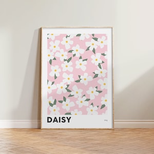 Daisy April Birth Flower Print | Birthday Prints, Flower Art, Colourful Wall Art, Gifts for Her, Birth Flower Art, Birthday Gifts
