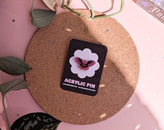 Witchy Moth Acrylic Pin Badge | Witchy Gift, Witchy Badge, Witchy Vibes, Cute Gift