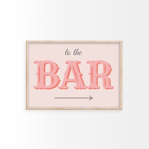 To The Bar Retro Druck | Eklektischer Druck, Wandkunst, Bunter Druck, Bardruck, Küchendruck, Küchendekor, Barwagendruck, Retro-Wandkunst