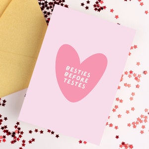 Besties vor Testes Grußkarte | Galentines Tageskarte, Liebesgrußkarte, lustige Galentineskarte, Karten für beste Freunde