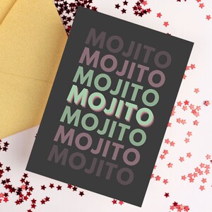 Mojito Karte | Lustige Karte, Cocktail Grußkarte, Karte Für Sie, Einfache Grußkarte, Geburtstagskarte, Girly Karten, Feier Karte