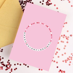 de voeux pour bracelet d'amitié Happy Galentine's Day | Carte de Saint-Valentin, carte de voeux d'amour, carte de Galentine mignonne, carte d'amitié
