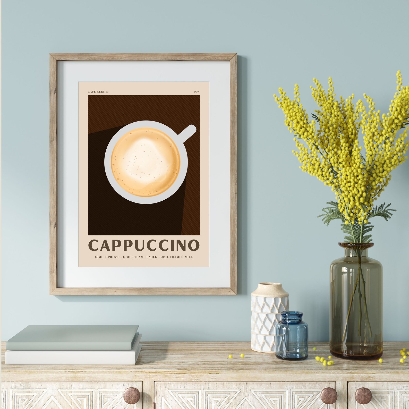 Cappuccino Coffee Print | Retro Coffee Prints, Caffe Art, Espresso ...