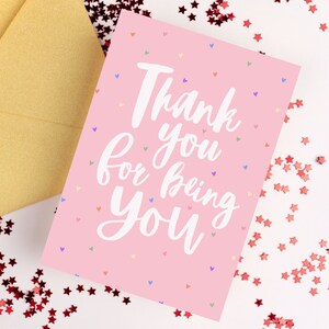 Danke, dass du du bist Karte | Karten für Lieben, süße Grußkarte, Affirmationen, einfache Grußkarte, Liebeskarte, Freundschaftskarte