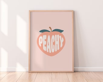 Peachy Print | Minimalist Prints, Bathroom Print, Colourful Wall Art, Toilet Room Prints, Gallery Wall Prints, A5 A4 A3 Prints