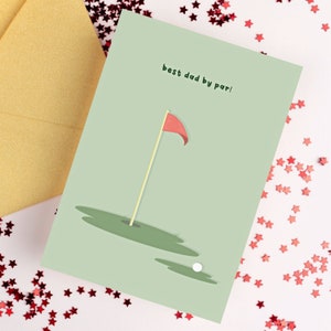 Best Dad By Par Karte | Lustige Vatertagskarte, Golfkarte, Vatertagsgrußkarte, Karte für Papa, Vatertag, einfache Vatertagskarte